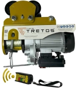 Wciągarka linowa elektryczna z wózkiem elektrycznym i pilotem bezprzewodowym TRETOS Force 500/990kg, 20m (TR-99020)